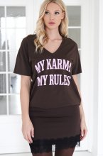 Mixed Brands - Tshirt My Karma My rules 6072 - Brown