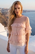 Mixed Brands - Top with frills 505261 - Pink