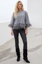 Mixed Brands - Ruffle detail top LR095768 - Grey
