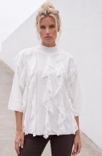 Mixed Brands - Top with lace ruffles LR095782 - White