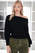 Mixed Brands - Top Asymmetric one shoulder 98030 - Black