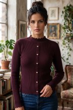 Mixed Brands - Top with Hearts AL5588 - Aubergine