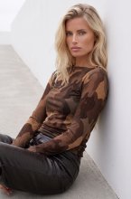 Mixed Brands - Cashmere blend top Camo R17022 - Beige