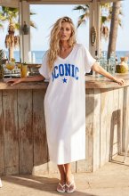 Mixed Brands - Iconic Tshirt dress 6261 - White/Blue Print