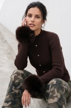 Mixed Brands - Faux Fur Wrist Warmers MZ04 - Coffee
