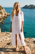 Blond Hour - Time Linen Shirt Dress White