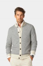Less Worries - Two Tone Cardigan - Grey Melange