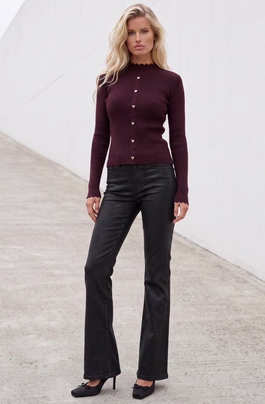 7 For All Mankind - The Leggy Bootcut 7U4X0752 - Coated Black