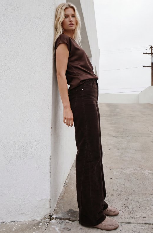 7 For All Mankind - Lotta Corduroy - Coffee Bean