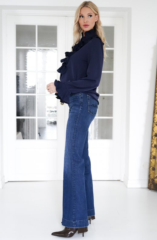 Mixed Brands - Ruffle Blouse 8497-2003 - Navy