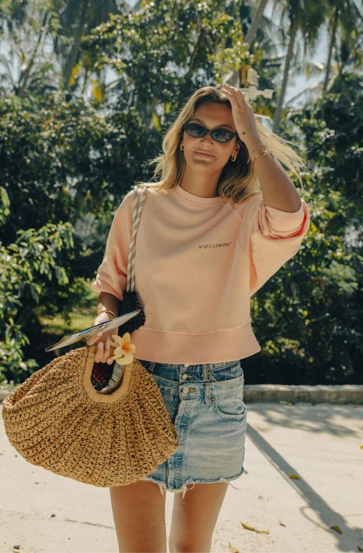 Acqua Limone - Cropped Ivy Sweater - Peach
