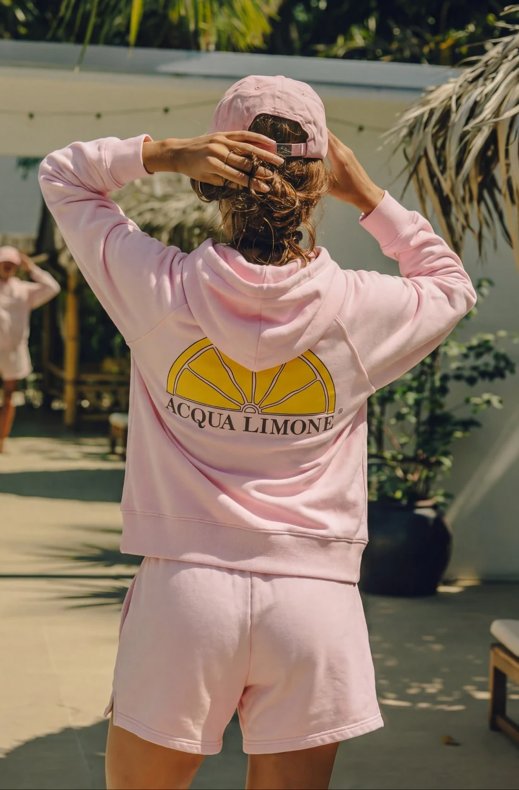 Acqua Limone - Washed Zip Hoodie - Pale Pink