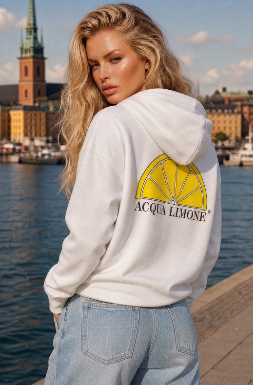 Acqua Limone - Washed Zip Hoodie - White