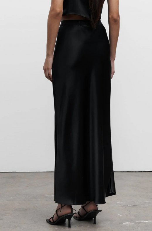 Ahlvar Gallery - Hana Long Logo Skirt Black
