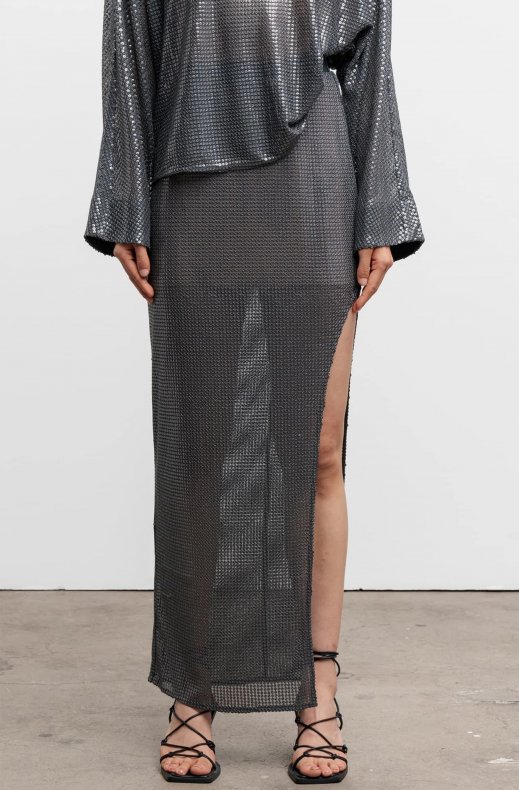 Ahlvar Gallery - Hilda Sequin Skirt - Dark Grey