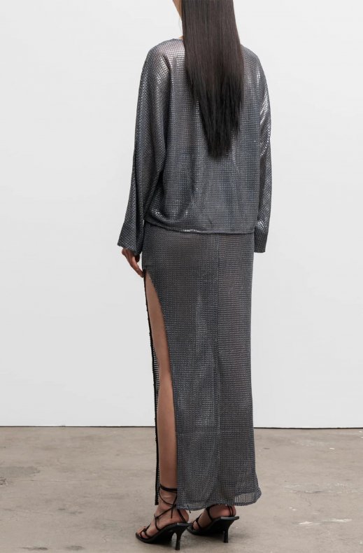 Ahlvar Gallery - Nina Sequin Blouse - Dark Grey