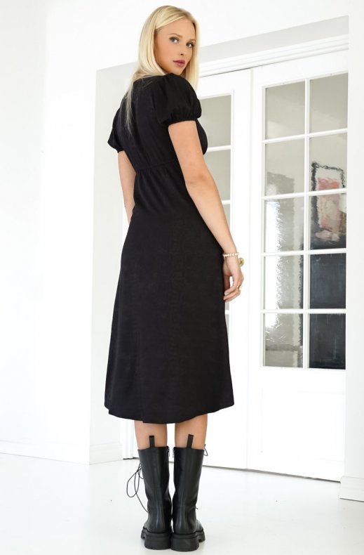 Alix the Label - Animal Short Sleeve Dress Black