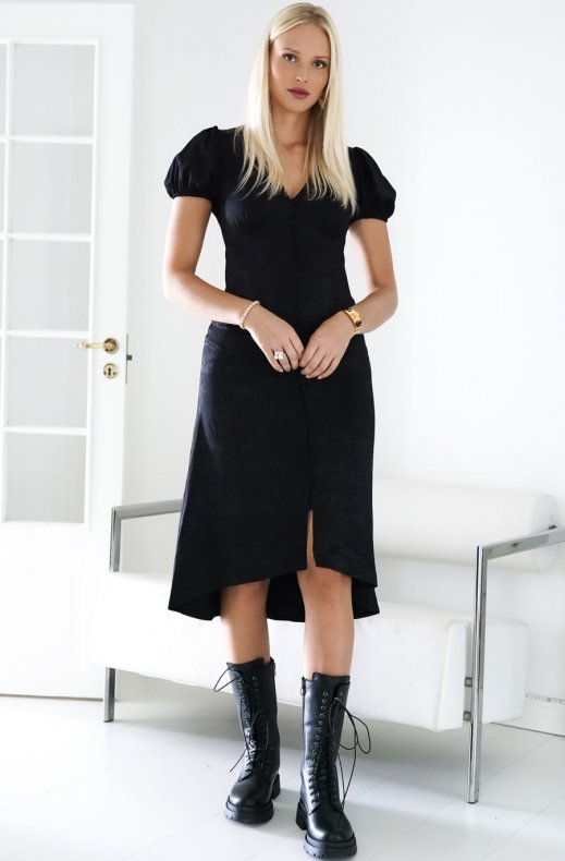 Alix the Label - Animal Short Sleeve Dress Black
