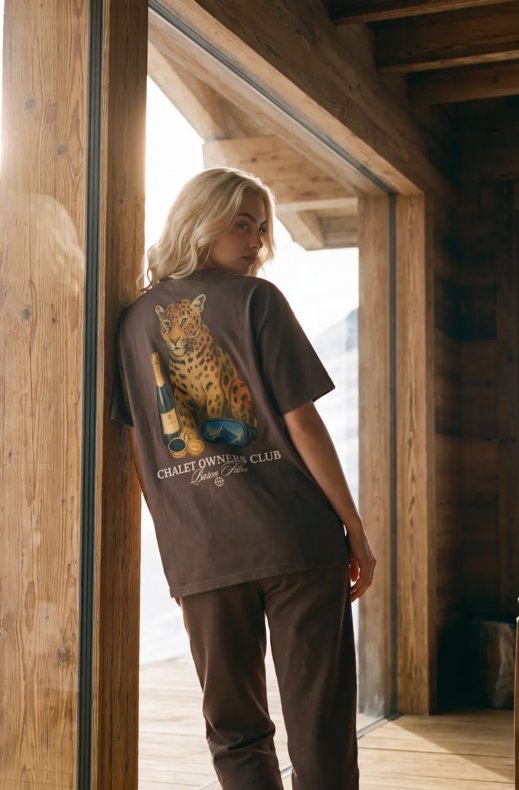 Baron Filou - Oversized Backprint T-Shirt Cheetah - Chocolate Brown