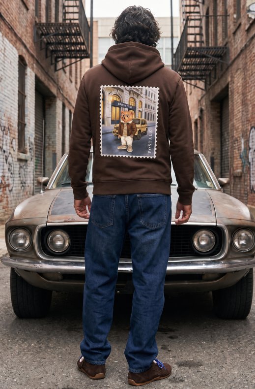 Baron Filou - Backprint Poster Hoodie Filou 183 Chalet Owners Club - Chocolate Brown