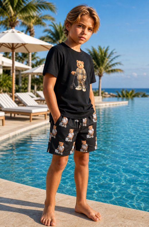 Baron Filou - Honeygang Swim Shorts Allover Filou CLVII - Black