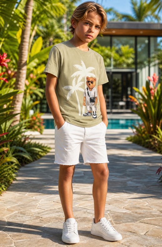 Baron Filou - Honeygang T-Shirt CLXIX Palms - Sage