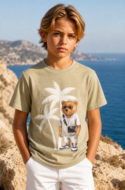 Baron Filou - Honeygang T-Shirt CLXIX Palms - Sage