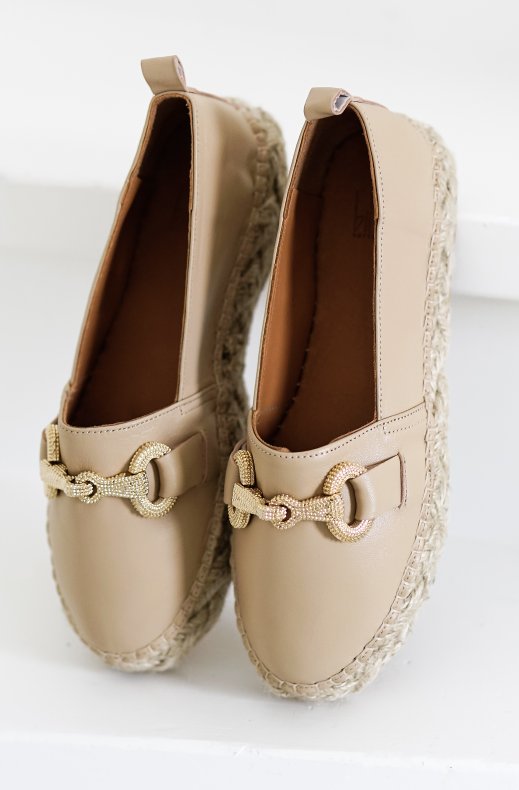 Billi Bi - Espadrille med Guldspänne A4404 - Beige Nappa