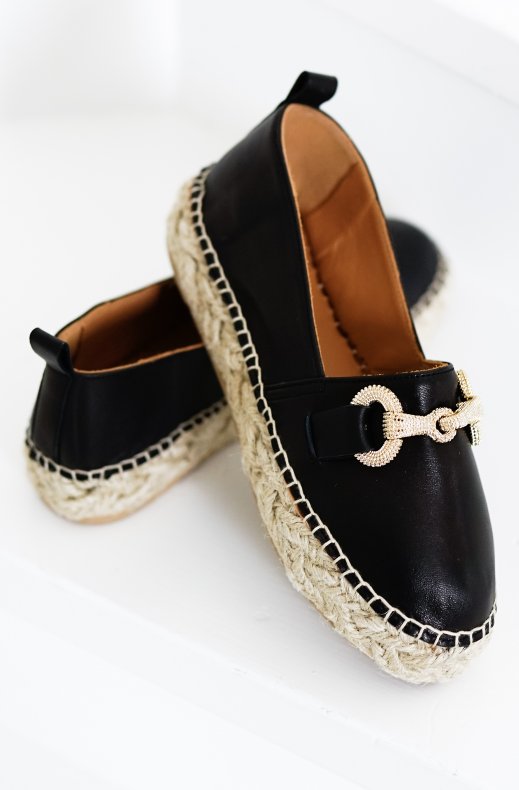 Billi Bi - Espadrille med Guldspånne A4404 - Black Nappa