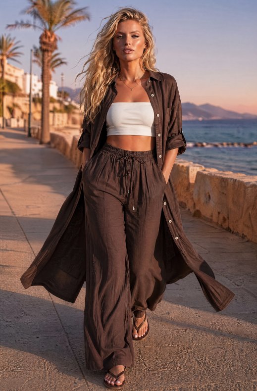 Blond Hour - Amalfi Shirt Dress - Choco