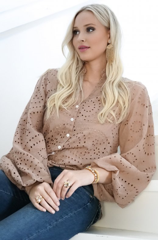 Blond Hour - Anglaise Blouse - Taupe