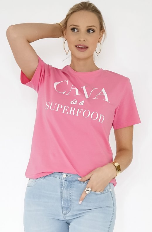 Blond Hour - Cava is A Superfood t-shirt - Cerise