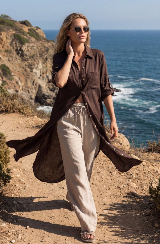 Blond Hour - Amalfi Shirt Dress - Choco