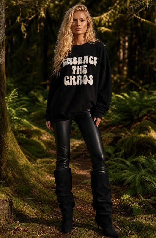Blond Hour - Embrace the Chaos Long Sweater - Black
