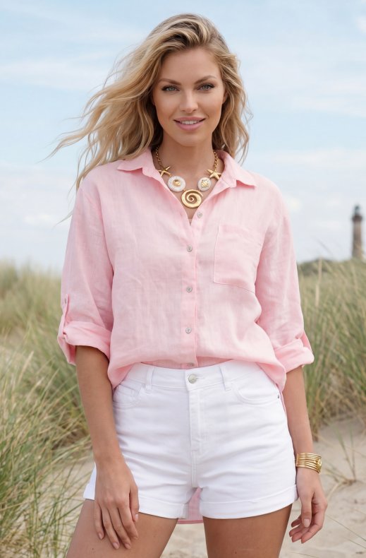 Blond Hour - Emma linen Shirt - Confetti