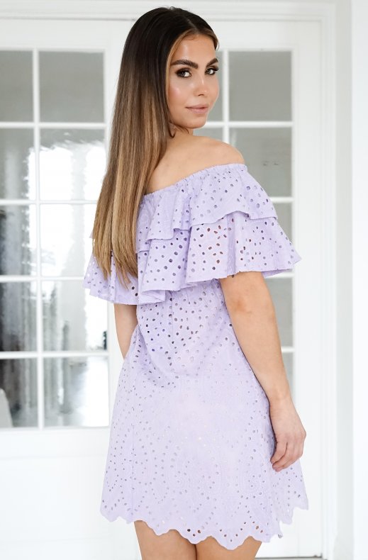 Formentera - Offshoulder Dress Short - Lavendel