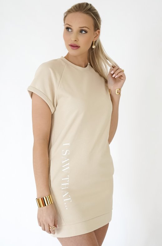 Blond Hour - Karma Sweatshirt Dress - Beige