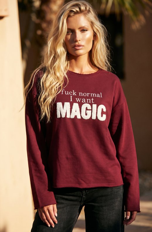 Blond Hour - I Want Magic Sweater - Bordeaux