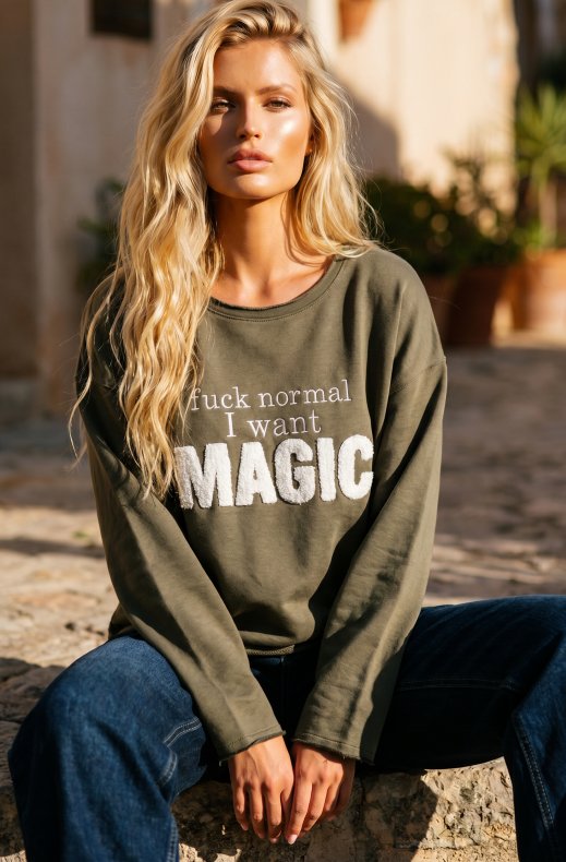 Blond Hour - I Want Magic Sweater - Olive