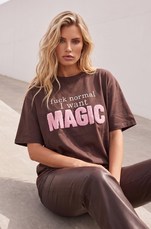 Blond Hour - I Want Magic Tshirt - Choco/Pink