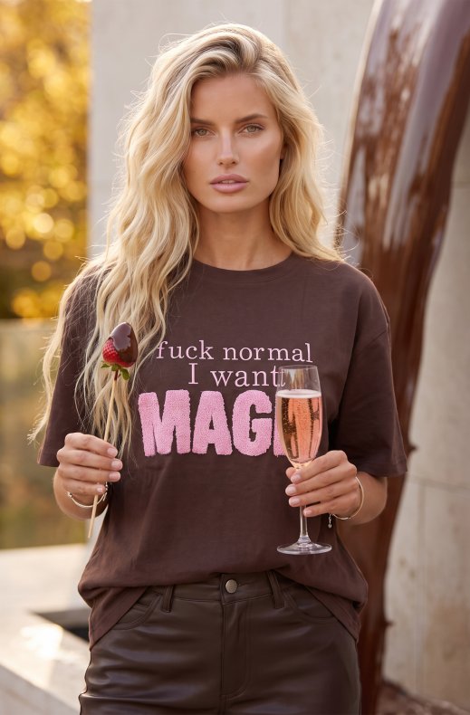 Blond Hour - I Want Magic Tshirt - Choco/Pink