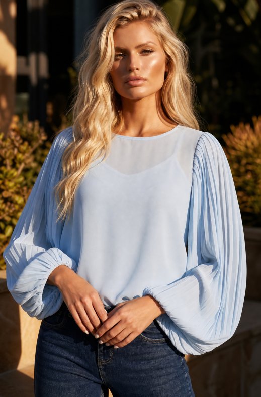 Blond Hour - Riviera Blouse - Light Blue