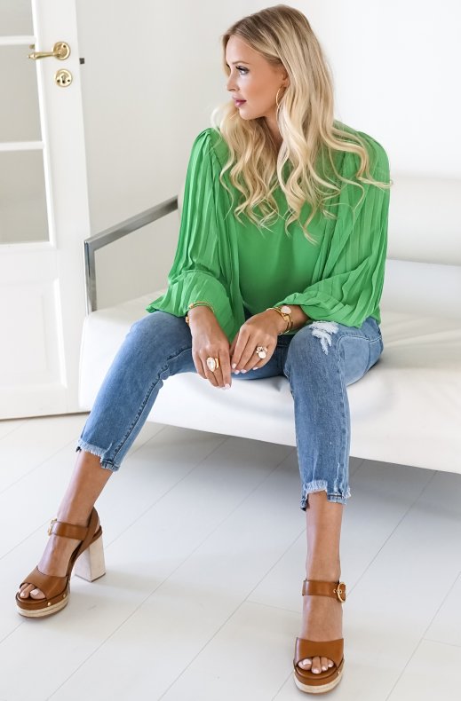 Blond Hour - Riviera Blouse - Vibrant Green
