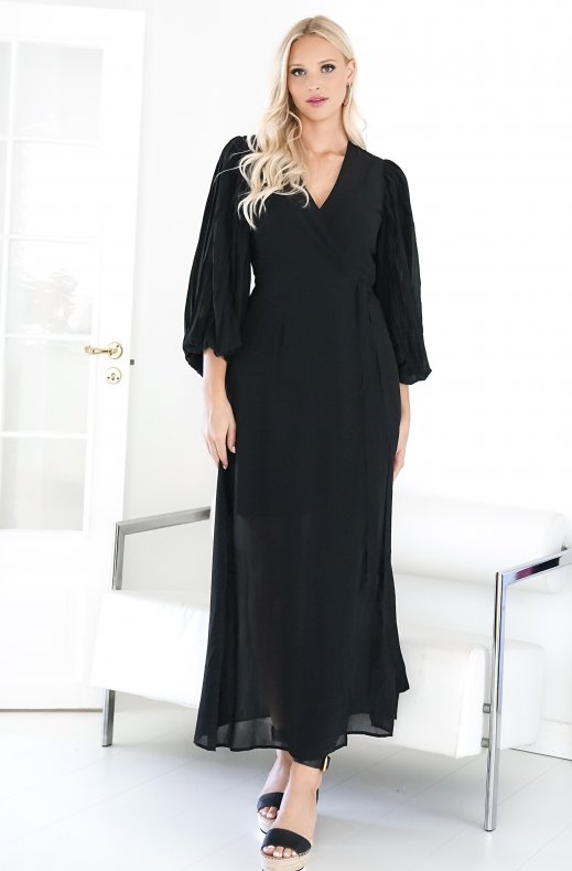 Blond Hour - Riviera Maxi Wrap Dress - Black