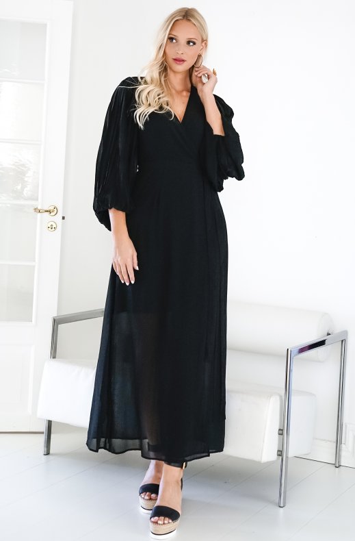 Blond Hour - Riviera Maxi Wrap Dress - Black
