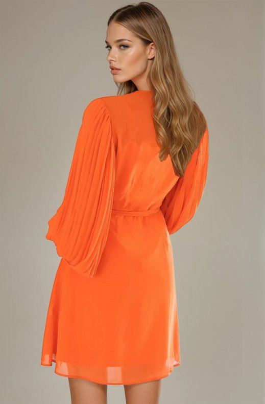 Blond Hour - Riviera Short Wrap Dress - Orange