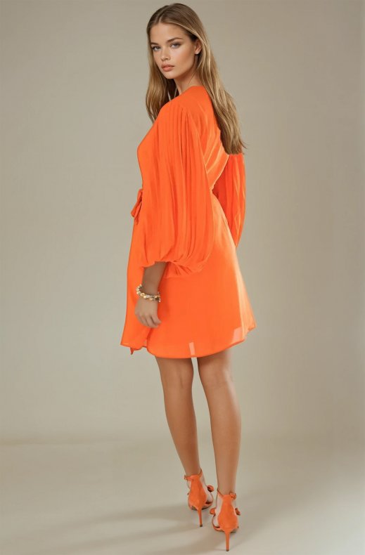 Blond Hour - Riviera Short Wrap Dress - Orange