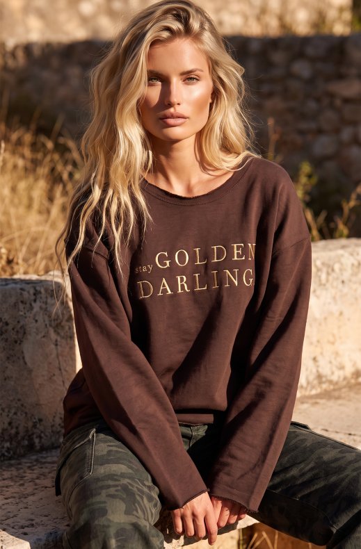 Carola X Blond Hour - Stay Golden Darling Sweater - Choco/Gold