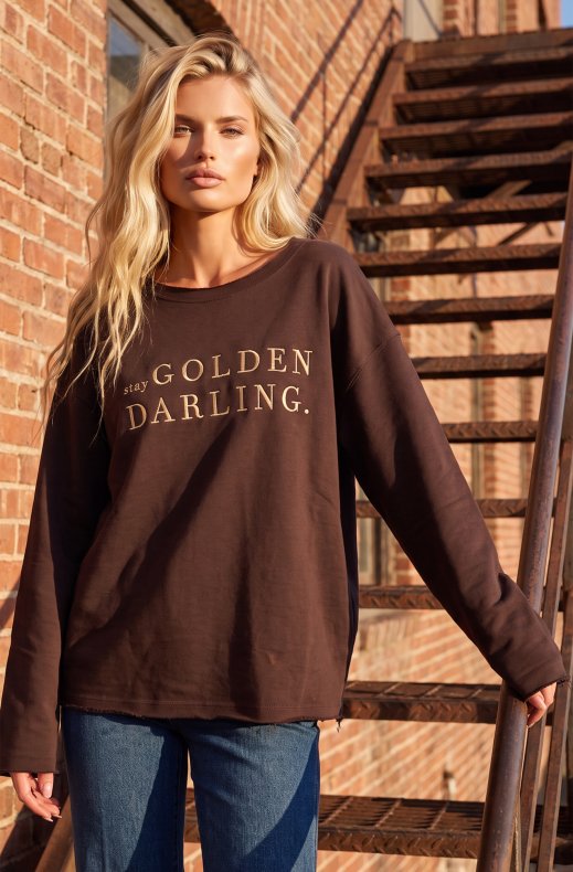 Carola X Blond Hour - Stay Golden Darling Sweater - Choco/Gold
