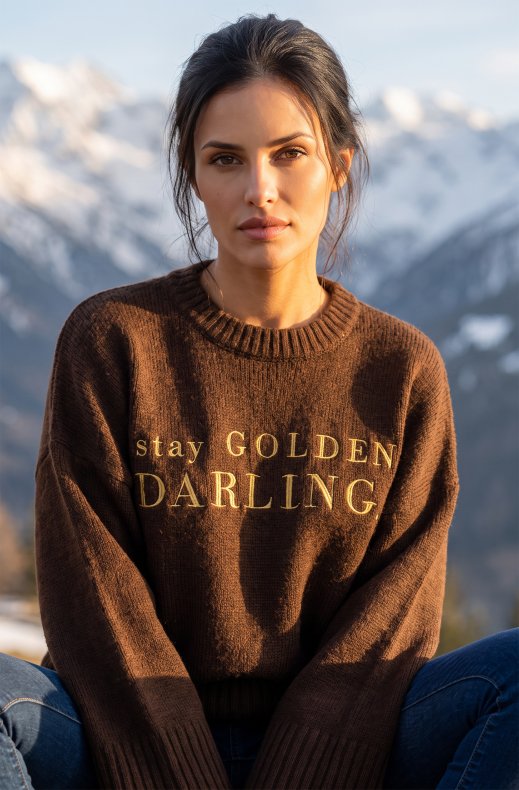 Carola X Blond Hour - Stay Golden Darling Knitted Sweater - Choco